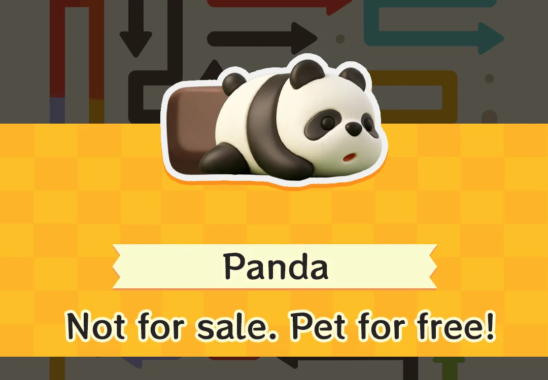 A panda appearing over a Flare Line puzzle board