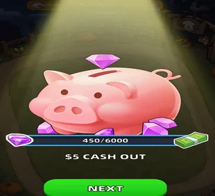 The Piggy Bank vault filling up with gems and coins