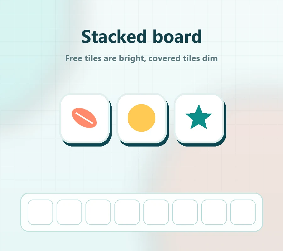 Stacked tile board with the 8-slot tray below